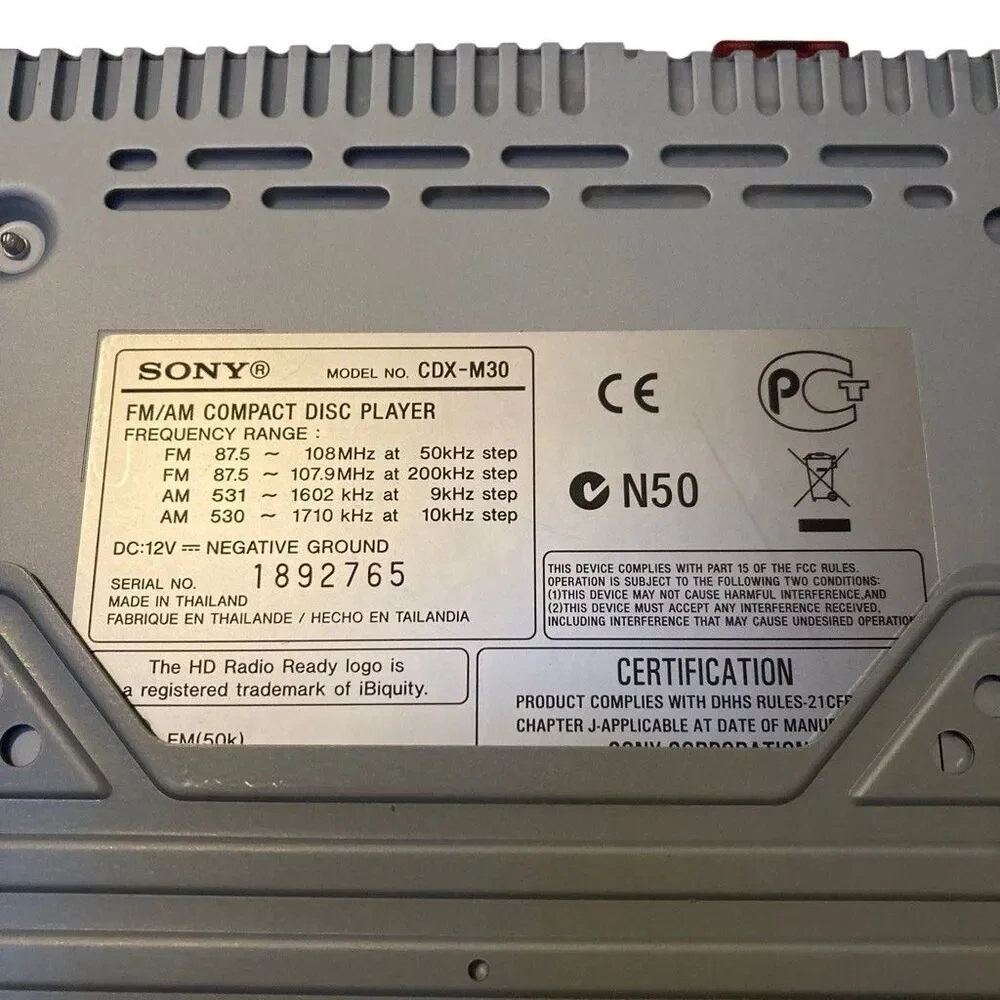 Sony CDX-M30 Marine Radio FM/AM‎ Compact Disc Player AAC MP3 Open Box